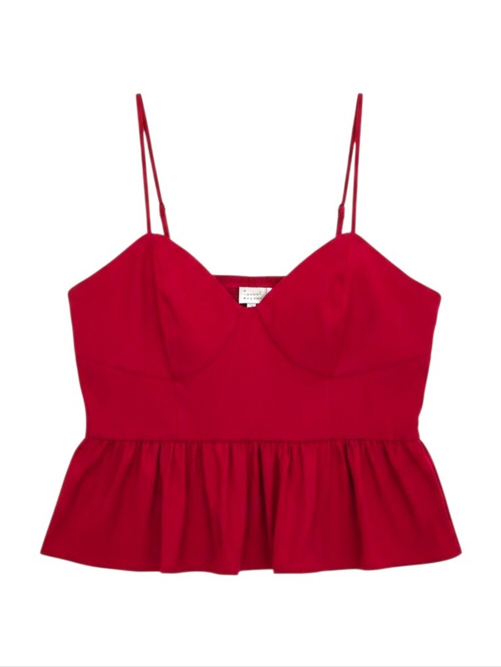 A New Day Red Camisole Smocked Back Top Large NWOT